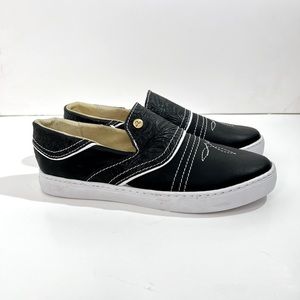 JOE EXCLUSIVE SHOES womens slip-on flats embossed casual shoe size 10 black NWOB